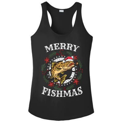 Merry Fishmas For Fisher Or Fishing Lover Gift Ladies PosiCharge Competitor Racerback Tank