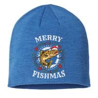 Merry Fishmas For Fisher Or Fishing Lover Gift Sustainable Beanie