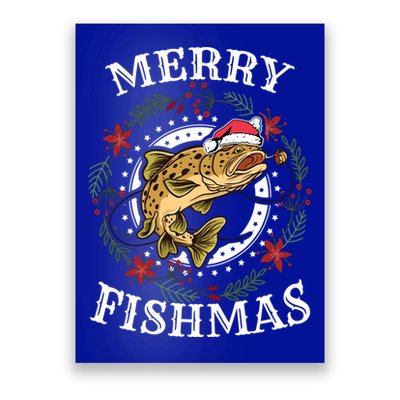 Merry Fishmas For Fisher Or Fishing Lover Gift Poster