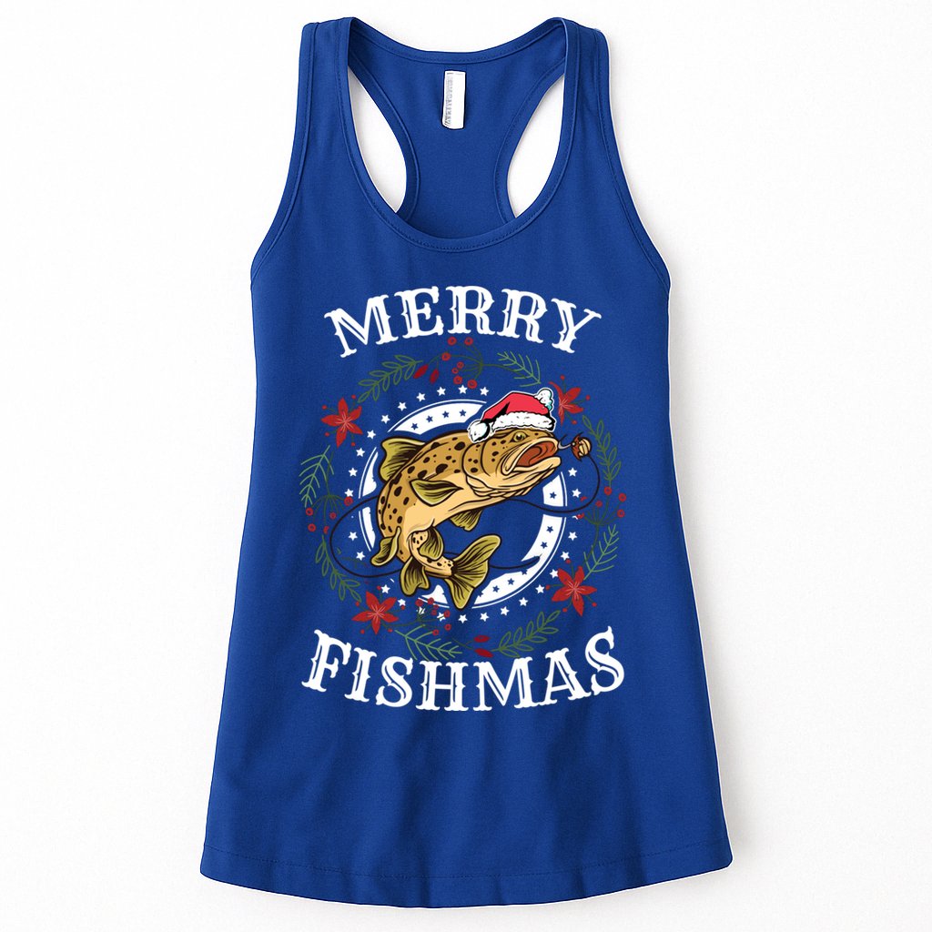 Merry Fishmas For Fisher Or Fishing Lover Gift Womens Tank Top
