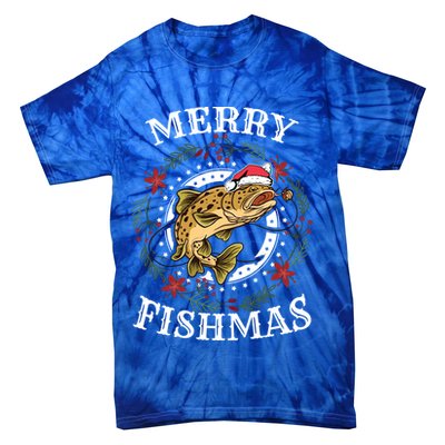Merry Fishmas For Fisher Or Fishing Lover Gift Tie-Dye T-Shirt