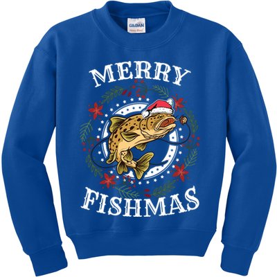 Merry Fishmas For Fisher Or Fishing Lover Gift Kids Sweatshirt