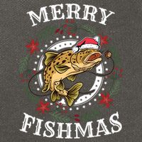 Merry Fishmas For Fisher Or Fishing Lover Gift Cotton Canvas Backpack