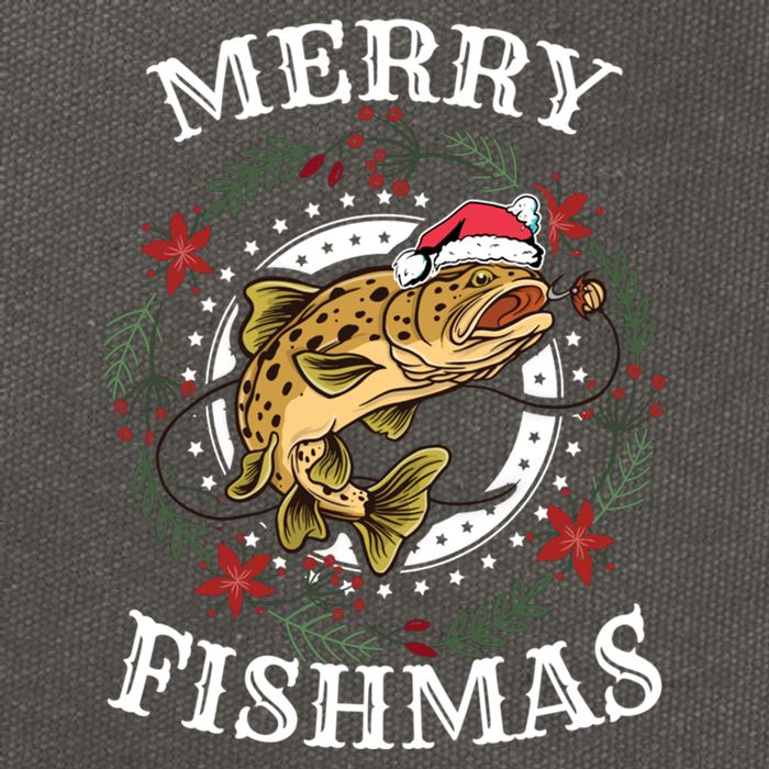 Merry Fishmas For Fisher Or Fishing Lover Gift Cotton Canvas Backpack