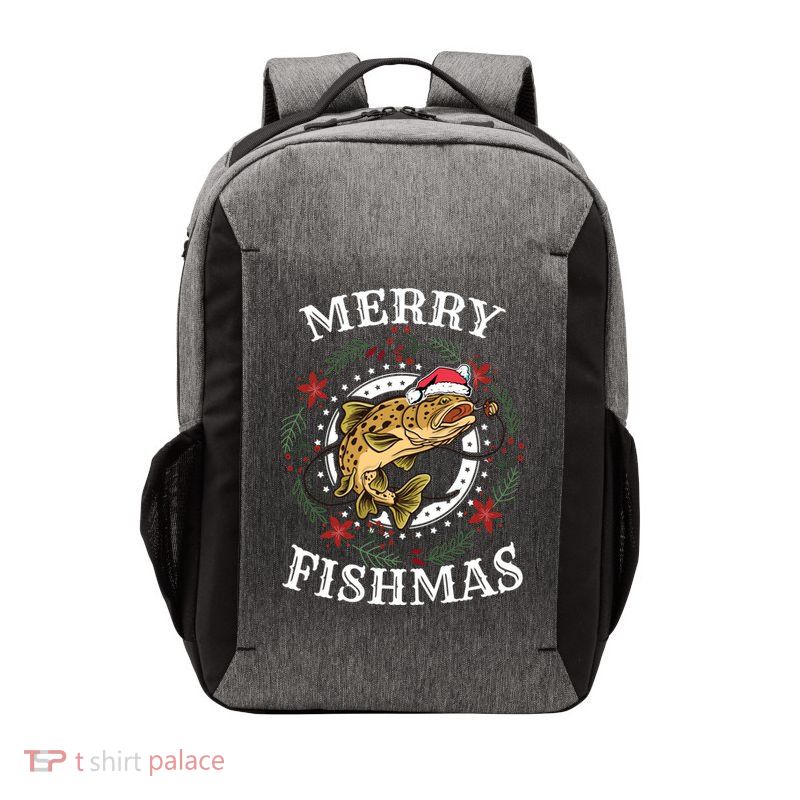 Merry Fishmas For Fisher Or Fishing Lover Gift Vector Backpack