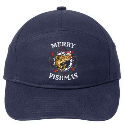 Merry Fishmas For Fisher Or Fishing Lover Gift 7-Panel Snapback Hat