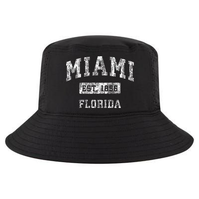 Miami Florida Fl Vintage Established Sports Cool Comfort Performance Bucket Hat