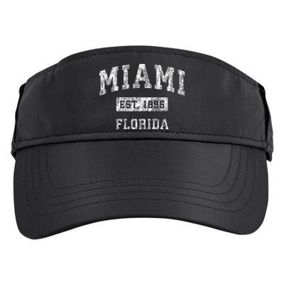 Miami Florida Fl Vintage Established Sports Adult Drive Performance Visor