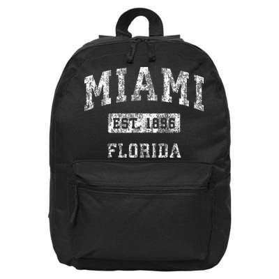 Miami Florida Fl Vintage Established Sports 16 in Basic Backpack