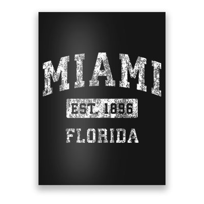 Miami Florida Fl Vintage Established Sports Poster