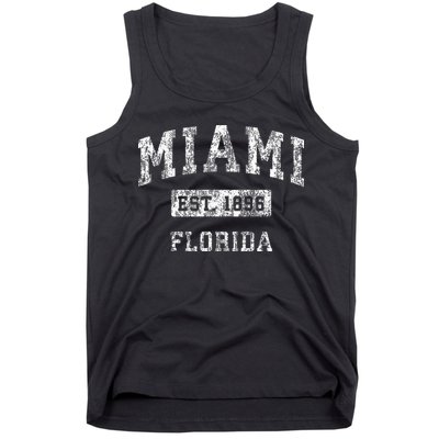 Miami Florida Fl Vintage Established Sports Tank Top