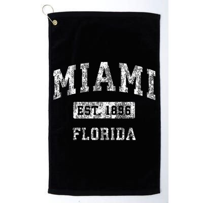 Miami Florida Fl Vintage Established Sports Golf Towel