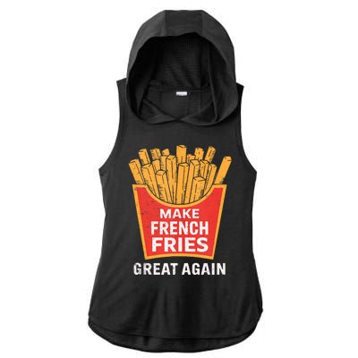 Make French Fries Great Again Donald Trump 2024 French Fry Ladies PosiCharge Tri-Blend Wicking Draft Hoodie Tank