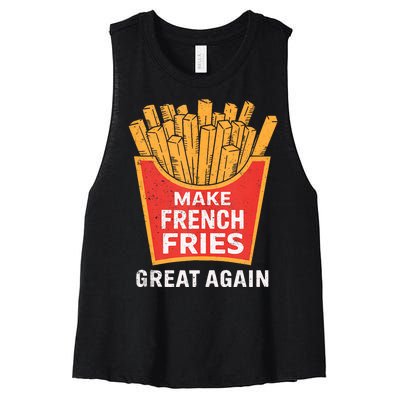 Make French Fries Great Again Donald Trump 2024 French Fry Women's Racerback Cropped Tank