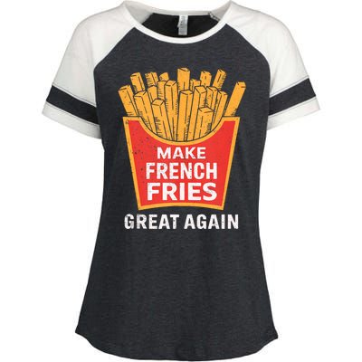 Make French Fries Great Again Donald Trump 2024 French Fry Enza Ladies Jersey Colorblock Tee