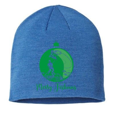 Merry Fishmas For Fisher And Anglers Gift Sustainable Beanie