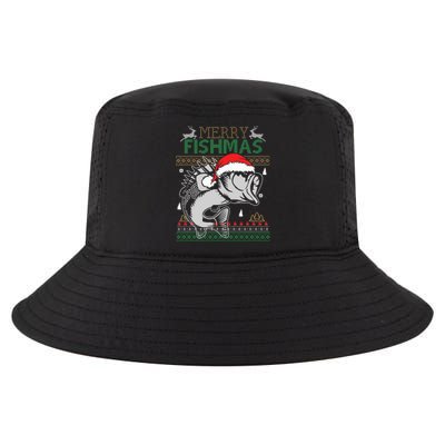 Merry Fishmas Funny Merry Christmas Fishing Lover Cool Comfort Performance Bucket Hat