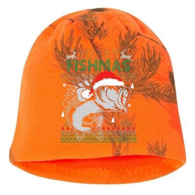 Merry Fishmas Funny Merry Christmas Fishing Lover Kati - Camo Knit Beanie