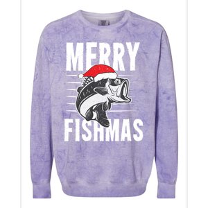 Merry Fishmas Funny Christmas Fishing Gift Great Gift Colorblast Crewneck Sweatshirt