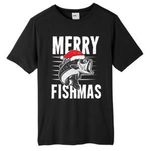 Merry Fishmas Funny Christmas Fishing Gift Great Gift Tall Fusion ChromaSoft Performance T-Shirt