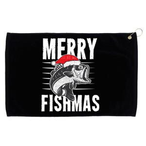 Merry Fishmas Funny Christmas Fishing Gift Great Gift Grommeted Golf Towel