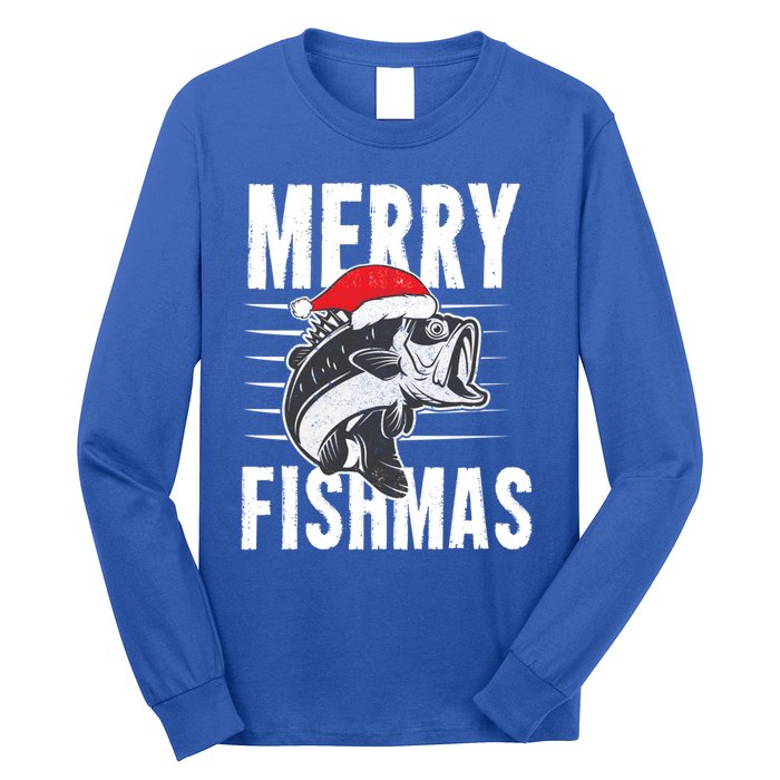 Merry Fishmas Funny Christmas Fishing Gift Great Gift Long Sleeve Shirt