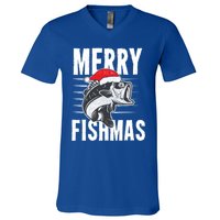 Merry Fishmas Funny Christmas Fishing Gift Great Gift V-Neck T-Shirt