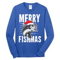 Merry Fishmas Funny Christmas Fishing Gift Great Gift Tall Long Sleeve T-Shirt