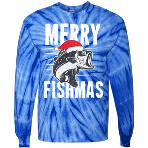 Merry Fishmas Funny Christmas Fishing Gift Great Gift Tie-Dye Long Sleeve Shirt