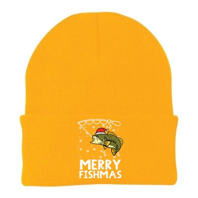 Merry Fishmas Fish Fishing Xmas Christmas Dad Knit Cap Winter Beanie