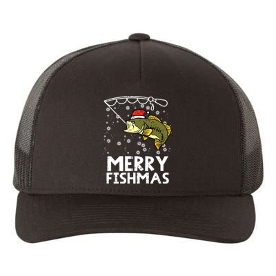 Merry Fishmas Fish Fishing Xmas Christmas Dad Yupoong Adult 5-Panel Trucker Hat