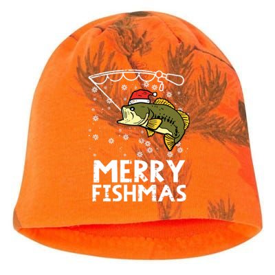 Merry Fishmas Fish Fishing Xmas Christmas Dad Kati - Camo Knit Beanie