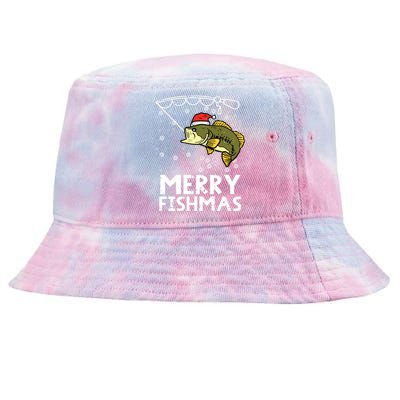 Merry Fishmas Fish Fishing Xmas Christmas Dad Tie-Dyed Bucket Hat