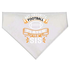 My Favorite Football Player Calls Me Sis Usa Football Gift USA-Made Doggie Bandana