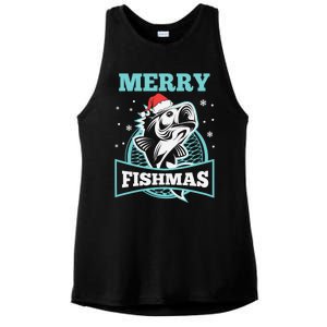 Merry Fishmas Funny Christmas For Fishers Fishing Fish Cool Gift Ladies PosiCharge Tri-Blend Wicking Tank