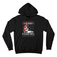 Merry Fishmas Fishing Gnome Christmas Santa Fisherman Hoodie