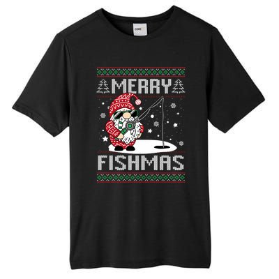 Merry Fishmas Fishing Gnome Christmas Santa Fisherman Tall Fusion ChromaSoft Performance T-Shirt