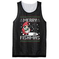 Merry Fishmas Fishing Gnome Christmas Santa Fisherman Mesh Reversible Basketball Jersey Tank