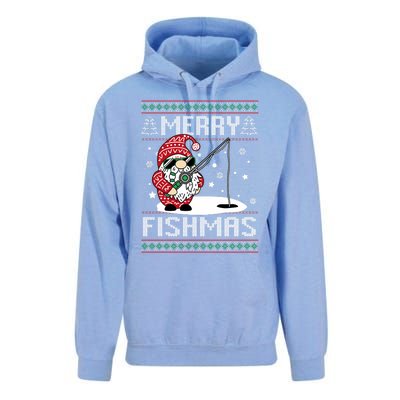 Merry Fishmas Fishing Gnome Christmas Santa Fisherman Unisex Surf Hoodie