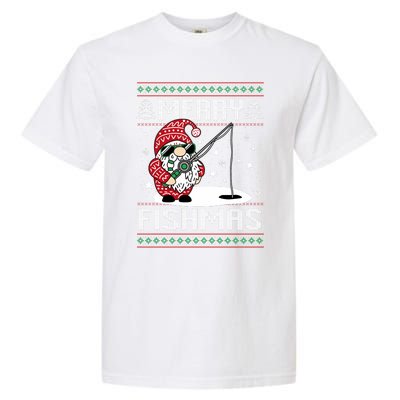 Merry Fishmas Fishing Gnome Christmas Santa Fisherman Garment-Dyed Heavyweight T-Shirt