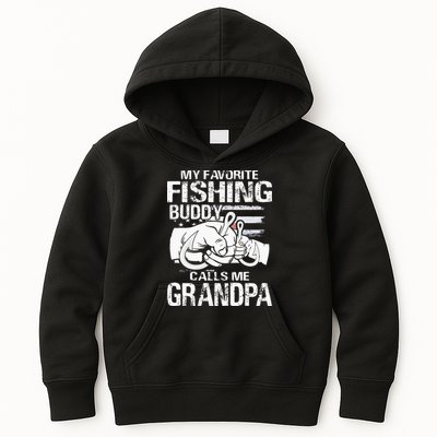 My Favorite Fishing Buddy Calls Me Grandpa Kids Hoodie