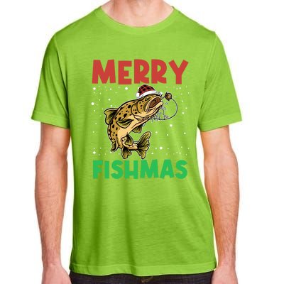 Merry Fishmas For Fisher – Xmas Christmas Fishing Long Sleeve Adult ChromaSoft Performance T-Shirt