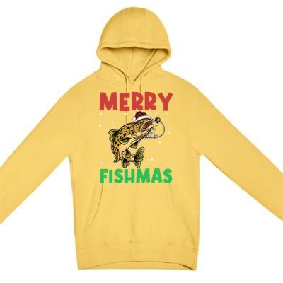 Merry Fishmas For Fisher – Xmas Christmas Fishing Long Sleeve Premium Pullover Hoodie