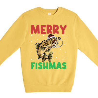 Merry Fishmas For Fisher – Xmas Christmas Fishing Long Sleeve Premium Crewneck Sweatshirt