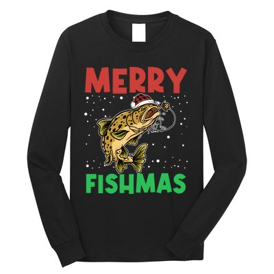 Merry Fishmas For Fisher – Xmas Christmas Fishing Long Sleeve Long Sleeve Shirt