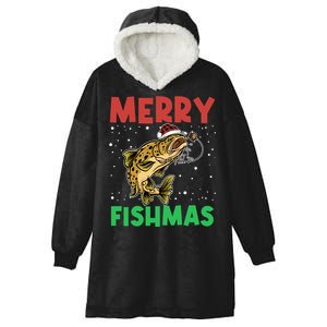 Merry Fishmas For Fisher – Xmas Christmas Fishing Long Sleeve Hooded Wearable Blanket