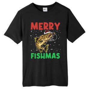 Merry Fishmas For Fisher – Xmas Christmas Fishing Long Sleeve Tall Fusion ChromaSoft Performance T-Shirt