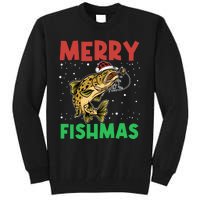 Merry Fishmas For Fisher – Xmas Christmas Fishing Long Sleeve Tall Sweatshirt