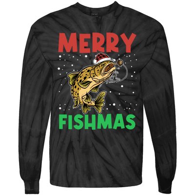 Merry Fishmas For Fisher – Xmas Christmas Fishing Long Sleeve Tie-Dye Long Sleeve Shirt