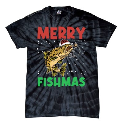 Merry Fishmas For Fisher – Xmas Christmas Fishing Long Sleeve Tie-Dye T-Shirt